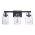 Foxwood 3 Light Transitional Bath Vanity Approved for Damp Locations - 20.88 inches wide by 9.5 inches high - 990865