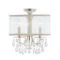 Hampton - Three Light Semi-Flush Mount in Minimalist Style - 14 Inches Wide by 17 Inches High - 430219