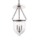 Hampton - Three Light Pendant with Star Pattern Glass - 12 Inches Wide by 25 Inches High - 1071396