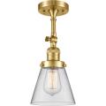 Small Cone-1 Light Semi-Flush Mount in Industrial Style-6.25 Inches Wide by 13.5 Inches High - 474585