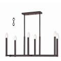 Alpine - Six Light Linear Chandelier in Alpine Style - 12 Inches wide by 18.5 Inches high - 476876