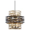 Vortic Flow - 3 Tier Chandelier 18 Light Dark Bronze/Mosaic Gold in Contemporary Style - 27 inches tall by 30 inches wide - 699845