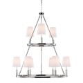 Lismore - Chandelier 9 Light WhiteFabric in Crystals Style - 37.38 Inches Wide by 42.63 Inches High - 423298