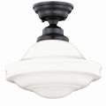 Huntley 1-Light Semi-Flush Mount in Farmhouse and Schoolhouse Style 11.75 Inches Tall and 12 Inches Wide - 1073814