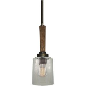 Legno Rustico-1 Light Pendant in Traditional Style-4 Inches Wide by 14 Inches High