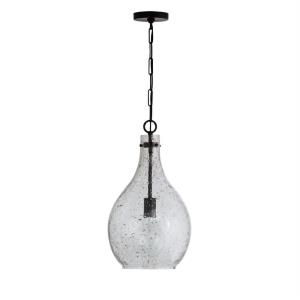 21.5 Inch 1 Light Pendant - in Urban/Industrial/Global/Artisan/Farmhouse/Rustic/Industrial/Mixed Materials style - 12 high by 21.5 wide