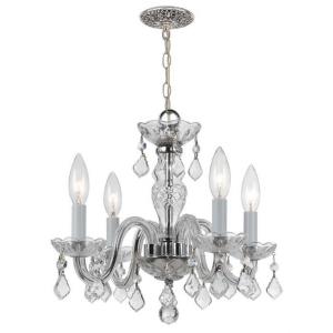 Crystal - Four Light Mini Chandelier in Traditional and Contemporary Style - 15 Inches Wide by 12 Inches High