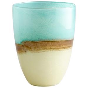 Turquoise Earth - Medium Decorative Vase - 7 Inches Wide by 9.25 Inches High