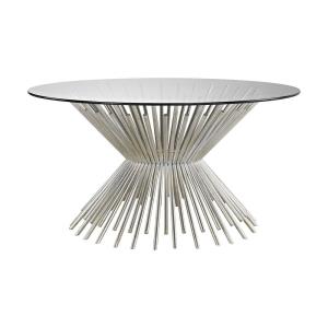 Brussels - Transitional Style w/ Luxe/Glam inspirations - Glass and Metal Coffee Table - 19 Inches tall 36 Inches wide