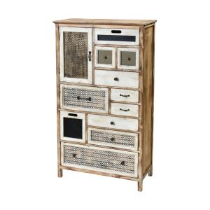 Topanga - Transitional Style w/ ShabbyChic inspirations - Metal and Wood Tall Cabinet - 50 Inches tall 29 Inches wide