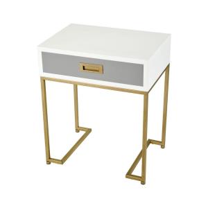 Olympus - Transitional Style w/ Luxe/Glam inspirations - Metal and Wood Accent Table - 24 Inches tall 20 Inches wide