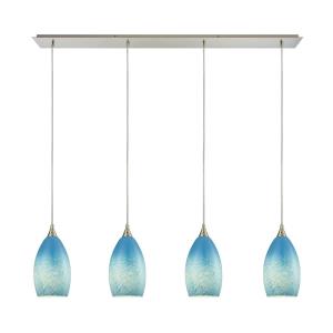 Earth - 4 Light Linear Pendant in Transitional Style with Coastal/Beach and Eclectic inspirations - 11 Inches tall and 46 inches wide
