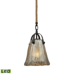 Hand Formed Glass - 9.5W 1 LED Mini Pendant in Transitional Style with Southwestern and Modern Farmhouse inspirations - 10 by 7 inches wide