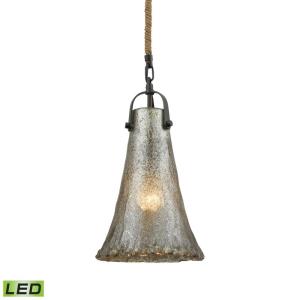 Hand Formed Glass - 9.5W 1 LED Mini Pendant in Transitional Style with Southwestern and Modern Farmhouse inspirations - 15 by 8 inches wide