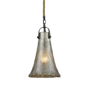 Hand Formed Glass - 1 Light Mini Pendant in Transitional Style with Southwestern and Modern Farmhouse inspirations - 15 Inches tall and 8 inches wide