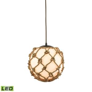 Coastal Inlet - 9.5W 1 LED Mini Pendant in Transitional Style with Coastal/Beach and Modern Farmhouse inspirations - 11 Inches tall and 11 inches wide