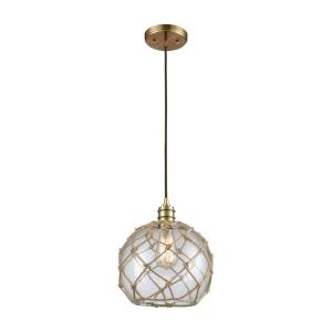 Dragnet - 1 Light Mini Pendant in Transitional Style with Coastal/Beach and Modern Farmhouse inspirations - 12 Inches tall and 10 inches wide