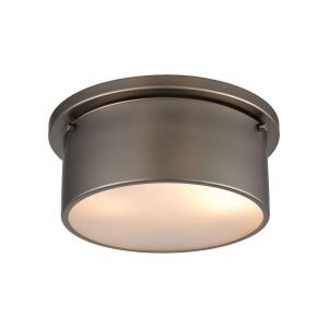 Two Light Flush Mount in Modern/Contemporary Style with Art Deco and Retro inspirations - 5 Inches tall and 10 inches wide
