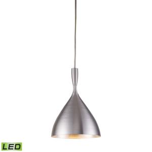 Spun Aluminum - 4.8W 1 LED Mini Pendant in Modern/Contemporary Style with Mid-Century and Scandinavian inspirations - 10 Inches tall and 7 inches wide