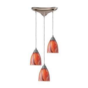 Arco Baleno - 3 Light Triangular Pendant in Transitional Style with Boho and Eclectic inspirations - 7 Inches tall and 5 inches wide
