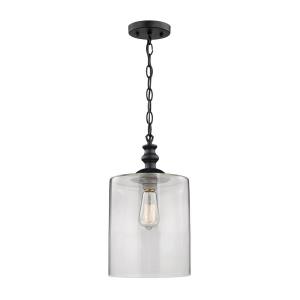 Bergen - 1 Light Mini Pendant in Transitional Style with Modern Farmhouse and Southwestern inspirations - 15 Inches tall and 9 inches wide