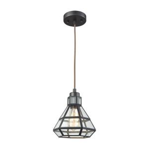 Window Pane - 1 Light Mini Pendant in Transitional Style with Modern Farmhouse and Scandinavian inspirations - 10 Inches tall and 8 inches wide