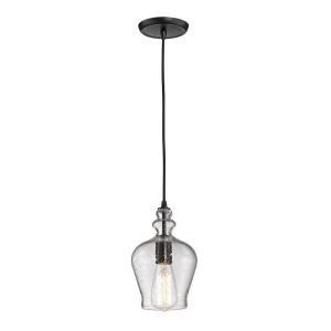 Menlow Park - 1 Light Mini Pendant in Transitional Style with Vintage Charm and Country/Cottage inspirations - 10 Inches tall and 6 inches wide