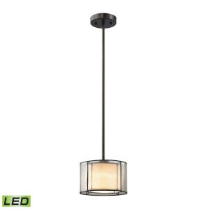 Mirage - 9.5W 1 LED Pendant in Transitional Style with Mission and Retro inspirations - 6 Inches tall and 8 inches wide