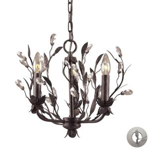 Circeo - 3 Light Chandelier in Traditional Style with Nature-Inspired/Organic and Shabby Chic inspirations - 13 Inches tall and 16 inches wide