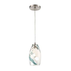 Turbulence - 1 Light Mini Pendant in Modern/Contemporary Style with Coastal/Beach and Boho inspirations - 9 Inches tall and 5 inches wide