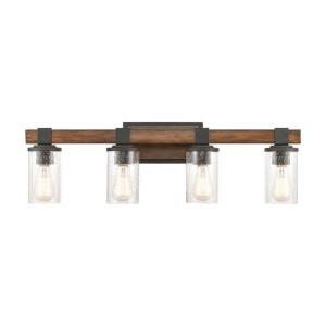 Crenshaw - 4 Light Bath Vanity in Transitional Style with Modern Farmhouse and Country/Cottage inspirations - 9 Inches tall and 29 inches wide
