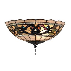 Tiffany Buckingham - 2 Light Flush Mount in Traditional Style with Victorian and Vintage Charm inspirations - 4.5 Inches tall and 12 inches wide
