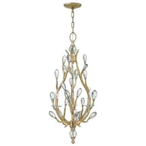 Eve-3 Light Small Organic Drum Chandelier with Clear Crystal and Metal-18.5 Inches Wide by 34.75 Inches Tall