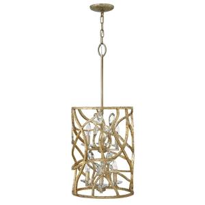 Eve-6 Light Medium Organic Drum Chandelier with Clear Crystal and Metal-14.5 Inches Wide by 34 Inches Tall
