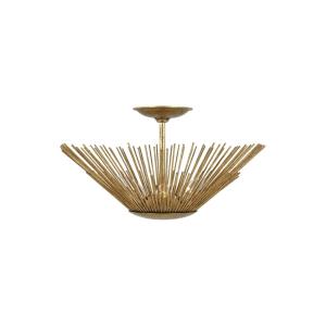 AH Alexa Hampton Collection-Helios-Three Light Semi-Flush Mount in Uptown Chic Style-17 Inches Wide by 19 Inches Tall