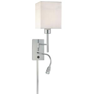 Two Light Swing Arm Wall Sconce with Reading Lamp in Contemporary Style-7.25 Inches Wide by 20.2 Inches Tall