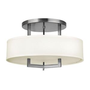 Hampton - 3 Light Medium Semi-Flush Mount in Transitional Style - 20 Inches Wide by 12 Inches High