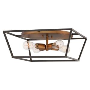 Fulton - 4 Light Medium Flush Mount in Transitional, Industrial Style - 18 Inches Wide by 7.25 Inches High