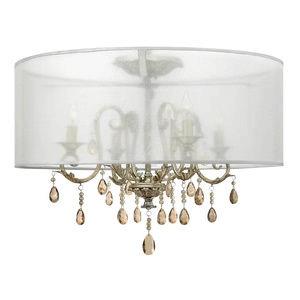 Carlton - Four Light Semi-Flush Mount in Traditional, Glam, Bohemian Style - 24 Inches Wide by 17.5 Inches High