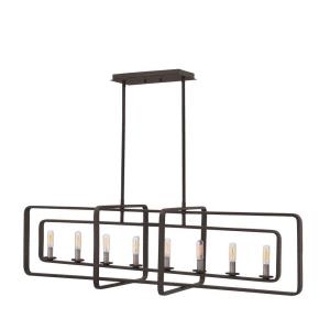 Quentin - 8 Light Linear Foyer in Mid-Century Modern, Industrial Style - 45 Inches Wide by 13 Inches High