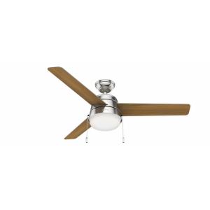 Aker-3 Blade Ceiling Fan with Light Kit and Pull Chain in Modern Style-52 Inches Wide by 14.86 Inches High