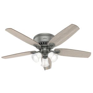 Builder 52&quot; Low Profile Ceiling Fan with LED Light and Pull Chain