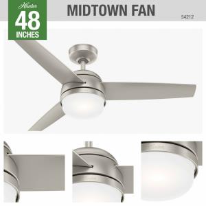 Midtown-Ceiling Fan with Light Kit in Modern Style-48 Inches Wide by 15.54 Inches High