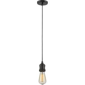 Bare Bulb-One Light Cord Mini Pendant-2 Inches Wide by 3.5 Inches High