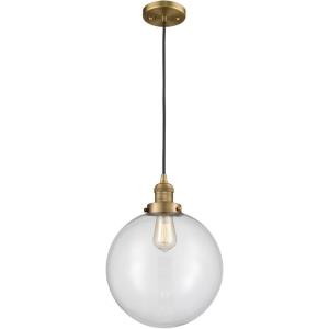XX-Large Beacon-1 Light Mini Pendant in Industrial Style-12 Inches Wide by 15 Inches High