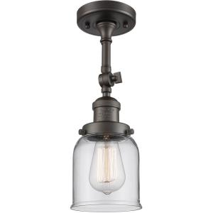 Small Bell-1 Light Semi-Flush Mount in Industrial Style-5 Inches Wide by 16 Inches High