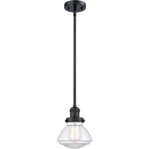 Olean-1 Light Mini Pendant in Industrial Style-6.75 Inches Wide by 7.75 Inches High