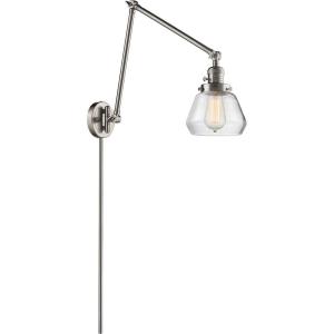 Fulton-One Light Adjustable Double Swing Arm Portable Wall Sconce-8 Inches Wide by 30 Inches High