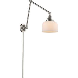 Large Cone-One Light Adjustable Double Swing Arm Portable Wall Sconce-8 Inches Wide by 30 Inches High