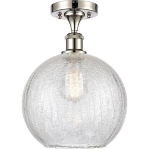 Large Athens-1 Light Semi-Flush Mount in Industrial Style-10 Inches Wide by 15 Inches High